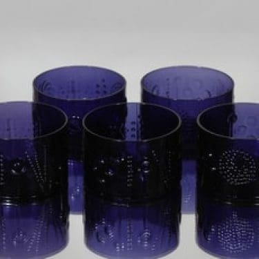 Nuutajärvi Flora annoskulhot, lila, 5 kpl, suunnittelija Oiva Toikka,