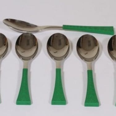 Hackman Colorina ruokalusikat, vihreä, 6 kpl, suunnittelija Nanny Still,