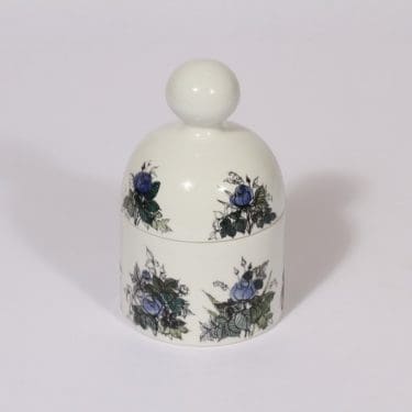 Arabia Ruusu purkkki, käsinmaalattu, suunnittelija Hilkka-Liisa Ahola, käsinmaalattu, signeerattu