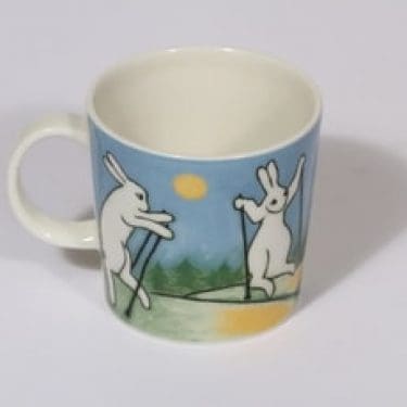 Arabia muki, Suomalaiset sauvakävelijät, suunnittelija Heljä Liukko-Sundström, Suomalaiset sauvakävelijät, serikuva, jänisaihe