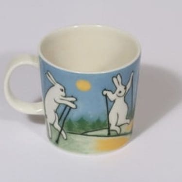 Arabia muki, Suomalaiset sauvakävelijät, suunnittelija Heljä Liukko-Sundström, Suomalaiset sauvakävelijät, serikuva, jänisaihe