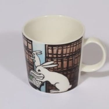 Arabia muki, Suomalainen kirjakerho, suunnittelija Heljä Liukko-Sundström, Suomalainen kirjakerho, serikuva, jänisaihe