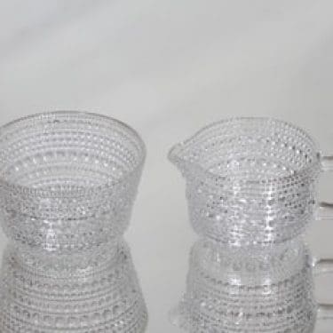 Nuutajärvi Kastehelmi sokerikko ja kermakko, kirkas, suunnittelija Oiva Toikka,