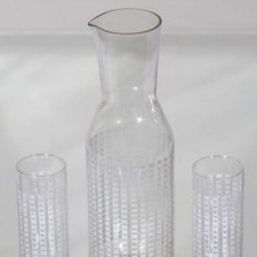 Riihimäen lasi 1799 karahvi ja lasit, kirkas, 2 kpl, suunnittelija Helena Tynell, serikuva