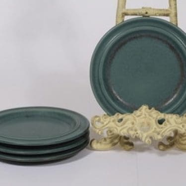 Arabia S lautaset, turkoosi lasite, 4 kpl, suunnittelija , pieni