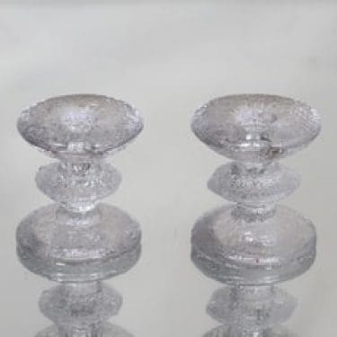 Iittala Festivo kynttilänjalat, kirkas, 2 kpl, suunnittelija Timo Sarpaneva, pieni