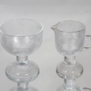 Nuutajärvi Miranda sokerikko ja kermakko, kirkas, suunnittelija Heikki Orvola,