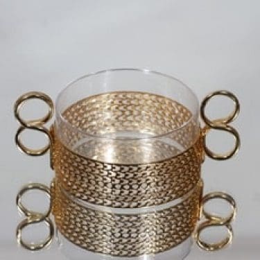 Iittala Tsaikka sokerikko, kirkas, suunnittelija Timo Sarpaneva, kullattu