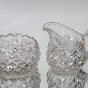 Riihimäen lasi sokerikko ja kermakko, kirkas, suunnittelija ,