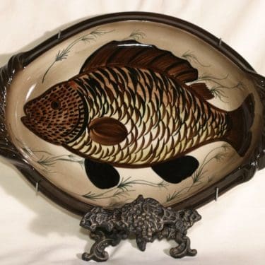 Arabia GOG koristelautanen, käsinmaalattu, suunnittelija Gunvor Olin-Grönqvist, käsinmaalattu