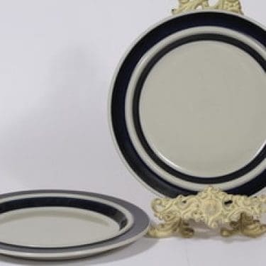 Arabia Anemone lautaset, matala, 2 kpl, suunnittelija Ulla Procope, matala, raitakoriste