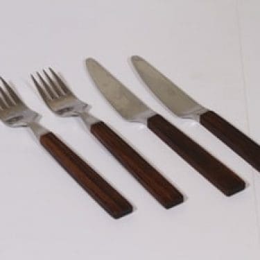 Fiskars haarukat ja veitset, Triennale, 2 + 2 kpl, suunnittelija Bertel Gardberg, Triennale, teräs|palisanteri