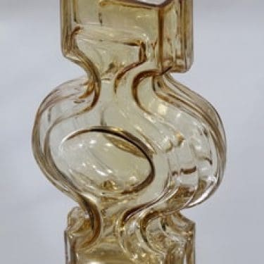 Riihimäen lasi Emma maljakko, amber, suunnittelija Helena Tynell,