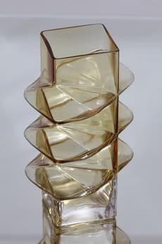 Riihimäen lasi Pablo maljakko, amber, suunnittelija Erkkitapio Siiroinen,