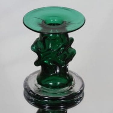 Riihimäen lasi Kasperi kynttilänjalka, signeerattu, suunnittelija Erkkitapio Siiroinen, signeerattu, pieni