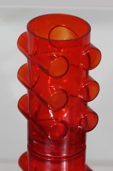 Riihimäen lasi Pablo maljakko, punainen, suunnittelija Erkkitapio Siiroinen,