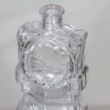 Riihimäen lasi Veturipullo koristepullo, kirkas, suunnittelija Erkkitapio Siiroinen, pieni