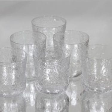 Nuutajärvi Fauna juomalasit, 20 cl, 6 kpl, suunnittelija Oiva Toikka, 20 cl