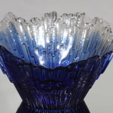 Humppila Revontulet kulho, sininen-kirkas, suunnittelija Tauno Wirkkala, suuri