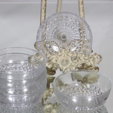 Riihimäen lasi Merja jälkiruokakulhot, kirkas, 6 kpl, suunnittelija Tamara Aladin,