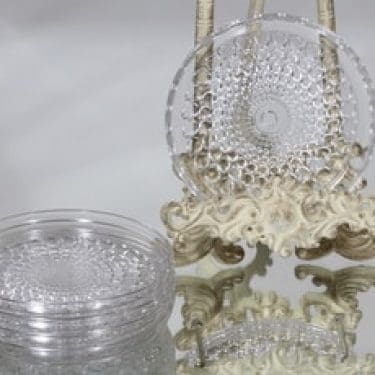 Riihimäen lasi Merja lautaset, kirkas, 5 kpl, suunnittelija Tamara Aladin, pieni