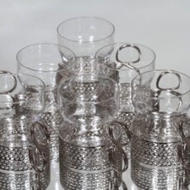 Iittala Tsaikka teelasit, 23 cl, 6 kpl, suunnittelija Timo Sarpaneva, 23 cl, teräs