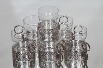 Iittala Tsaikka teelasit, 23 cl, 6 kpl, suunnittelija Timo Sarpaneva, 23 cl, teräs