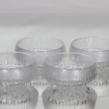 Iittala Ultima Thule annoskulhot, kirkas, 4 kpl, suunnittelija Tapio Wirkkala,