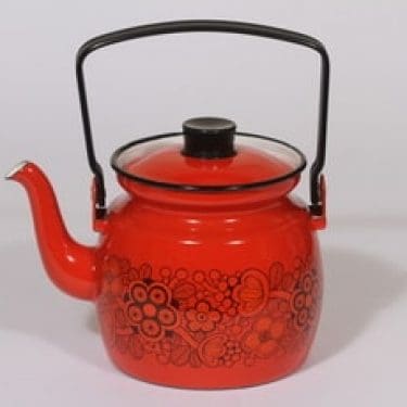 Finel Primavera kahvipannu, 1 l, suunnittelija Raija Uosikkinen, 1 l, serikuva, retro