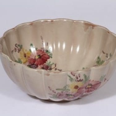 Arabia Ara kulho, käsinmaalattu, suunnittelija , käsinmaalattu, suuri, kukka-aihe