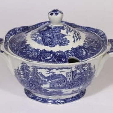 Arabia Maisema liemikulho, sininen, suunnittelija , suuri, kuparipainokoriste