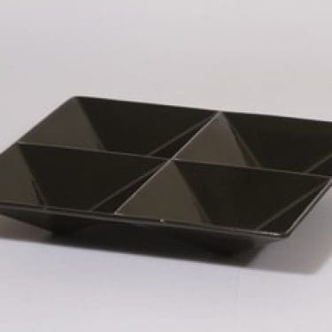 Arabia KF 1 lokerovati, musta lasite, suunnittelija Kaj Franck,