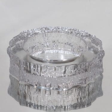 Iittala Aslak tuhka-astia, kirkas, suunnittelija Tapio Wirkkala, massiivinen