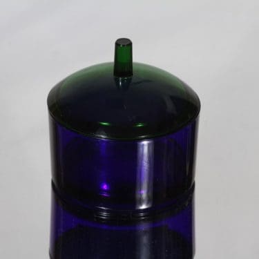 Nuutajärvi Pandora rasia, sininen-vihreä, suunnittelija Markku Salo,