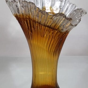 Humppila Revontulet maljakko, ruskea-kirkas, suunnittelija Tauno Wirkkala, suuri