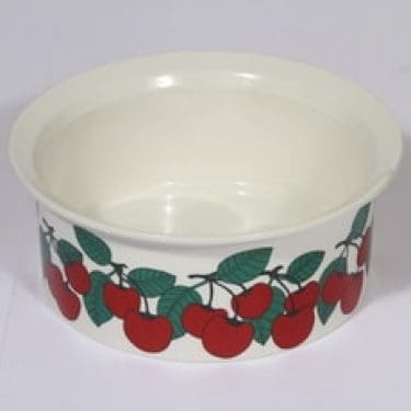 Arabia Kirsikka kulho, punainen, suunnittelija Inkeri Leivo, serikuva