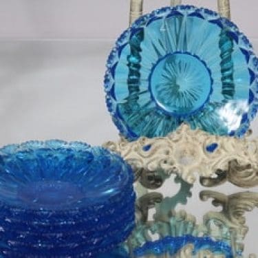 Nuutajärvi lautaset, turkoosi, 6 kpl, suunnittelija ,