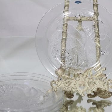 Nuutajärvi Pioni lautaset, kirkas, 4 kpl, suunnittelija Oiva Toikka, pieni