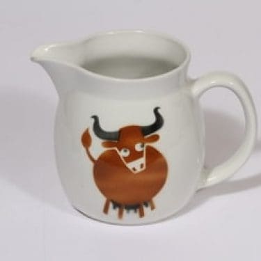 Arabia Heluna kaadin, 1 l, suunnittelija Anja Juurikkala, 1 l, puhalluskoriste, lehmäaihe, retro