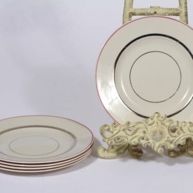 Arabia Elite katelautaset, 5 kpl, suunnittelija Olga Osol, raitakoriste