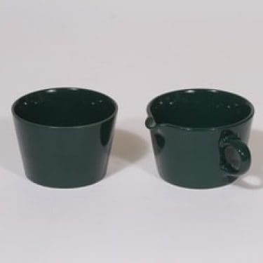 Arabia Kilta sokerikko ja kermakko, vihreä, suunnittelija Kaj Franck,