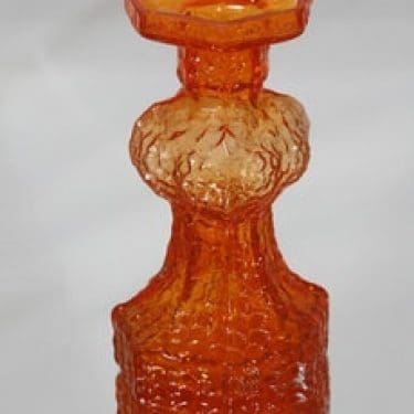 Riihimäen lasi Candida maljakko, oranssi, suunnittelija Nanny Still, retro