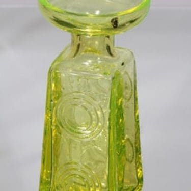 Riihimäen lasi Auringonkukka maljakko, keltainen, suunnittelija Tamara Aladin,