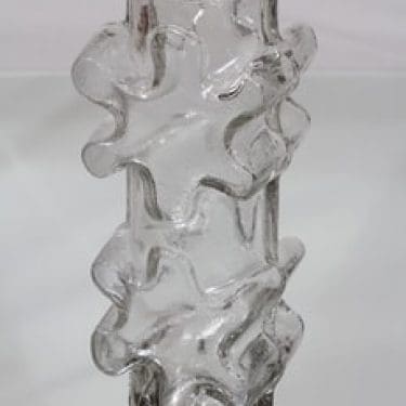 Riihimäen lasi Kasperi maljakko, kirkas, suunnittelija Erkkitapio Siiroinen, suuri