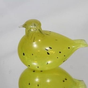 Nuutajärvi Stockmann koristelintu, signeerattu, suunnittelija Oiva Toikka, signeerattu, pieni