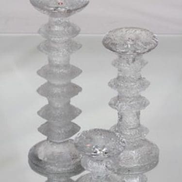 Iittala Festivo kynttilänjalat, kirkas, 3 kpl, suunnittelija Timo Sarpaneva,