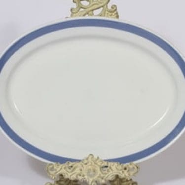 Arabia Sinivalko vati, raitakoriste, suunnittelija Kurt Ekholm,