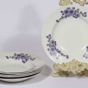 Arabia kukkakuvio lautaset, syvä, 6 kpl, suunnittelija , syvä, serikuva