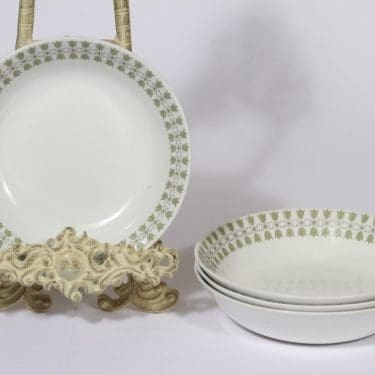 Arabia Kielo lautaset, syvä, 4 kpl, suunnittelija Raija Uosikkinen, syvä, serikuva