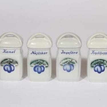 Arabia Luumu maustepurkit, 4 kpl, suunnittelija , pieni, puhalluskoriste